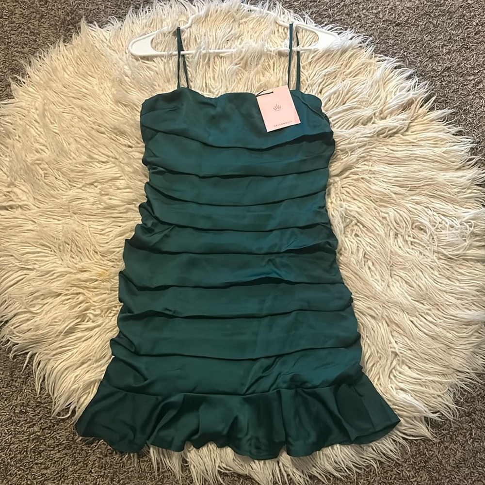 Hello Molly Green Ruffle Dress